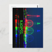 Carte Postale Blackpool Beach at Night, Red, Green et Blue (Devant / Derrière)