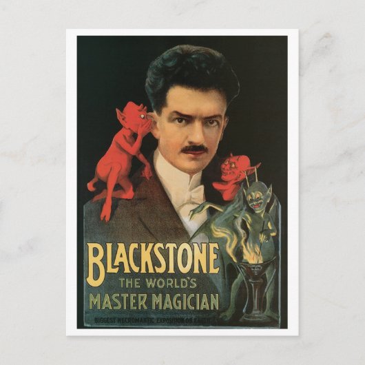 Carte Postale Blackstone ~ Master Magicien Magicien Vintage Magi (Devant)