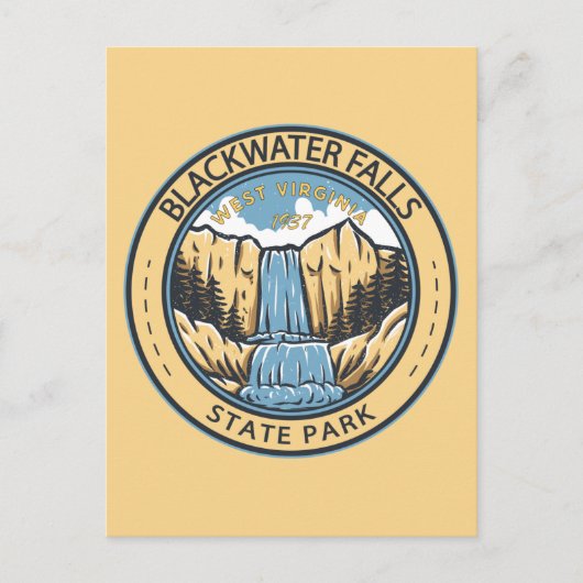 Carte Postale Blackwater Falls State Park West Virginia Badge (Devant)