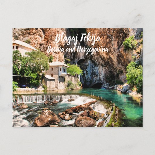 Carte Postale Blagaj Tekija Derviche stylisé Bosnie-Herzégovine (Devant)
