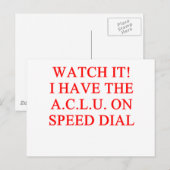 Carte Postale blague ACLU (Devant / Derrière)