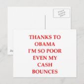 Carte Postale blague anti-obama (Devant / Derrière)