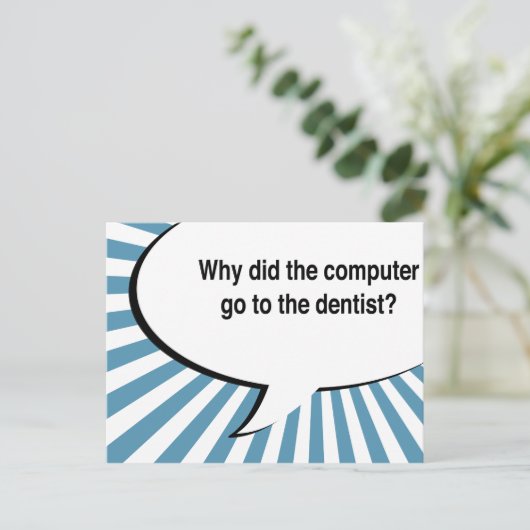 Carte Postale blague bluetooth du dentiste (Debout devant)