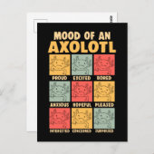 Carte Postale Blague d'amphibien d'humeur Axolotl mignon (Devant / Derrière)