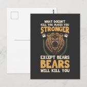 Carte Postale Blague de campeur scout d'humour d'ours sarcastiqu (Devant / Derrière)