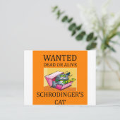 Carte Postale blague de chat de schrodinger (Debout devant)