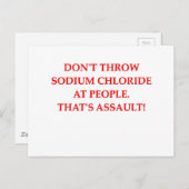 Carte Postale blague de chimie (Devant / Derrière)