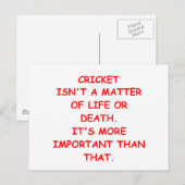 Carte Postale blague de cricket (Devant / Derrière)