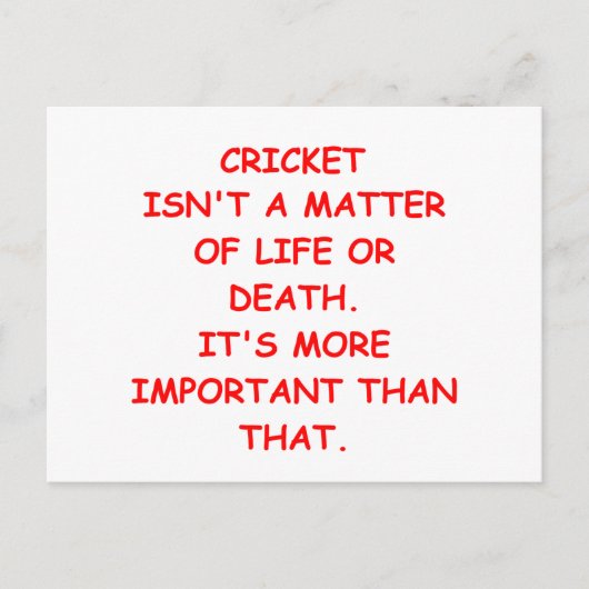 Carte Postale blague de cricket (Devant)