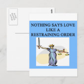 Carte Postale blague de divorce d'amour (Devant / Derrière)