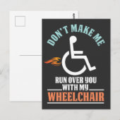 Carte Postale Blague de fauteuil roulant drôle pour comédien (Devant / Derrière)