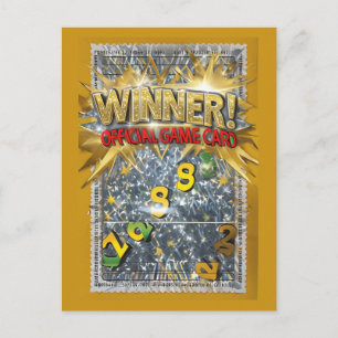 Carte Postale Blague de faux gagnant de ticket à gratter pour le