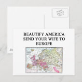 Carte Postale blague de femme drôle (Devant / Derrière)