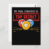 Carte Postale Blague de joueur de billard drôle Humour de billar (Devant / Derrière)