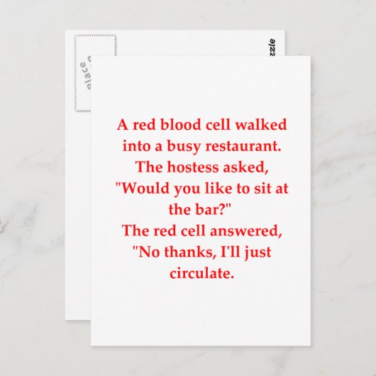Carte Postale blague de sang (Devant / Derrière)