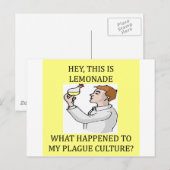 Carte Postale blague d'expérimentation biologique (Devant / Derrière)