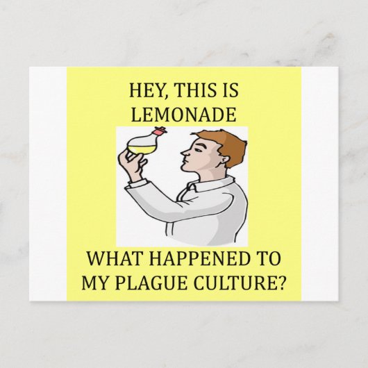 Carte Postale blague d'expérimentation biologique (Devant)