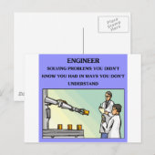 Carte Postale blague d'ingénieur (Devant / Derrière)