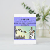 Carte Postale blague d'ingénieur (Debout devant)