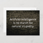 Carte Postale Blague d'intelligence artificielle (Devant / Derrière)