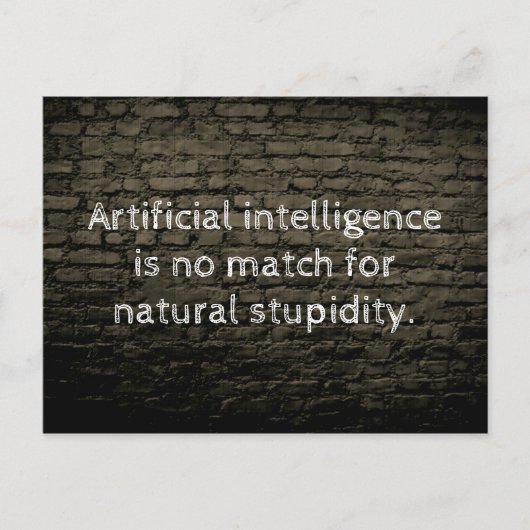 Carte Postale Blague d'intelligence artificielle (Devant)