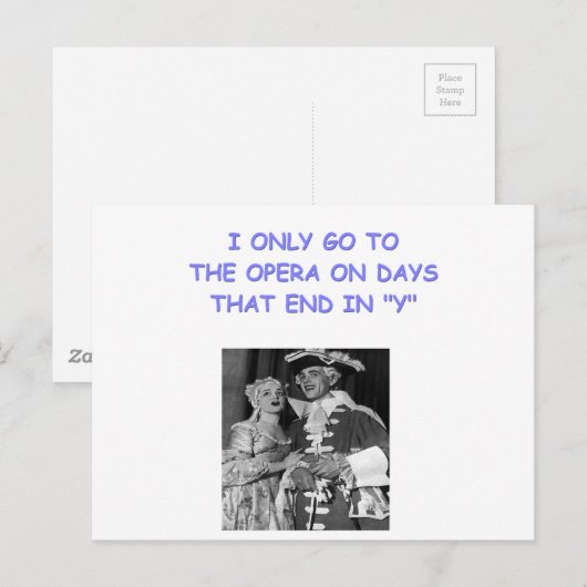 Carte Postale blague d'opéra (Devant / Derrière)
