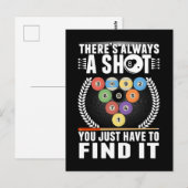 Carte Postale Blague drôle de billard Queue de snooker Joueur de (Devant / Derrière)