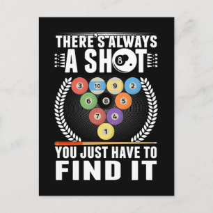 Carte Postale Blague drôle de billard Queue de snooker Joueur de