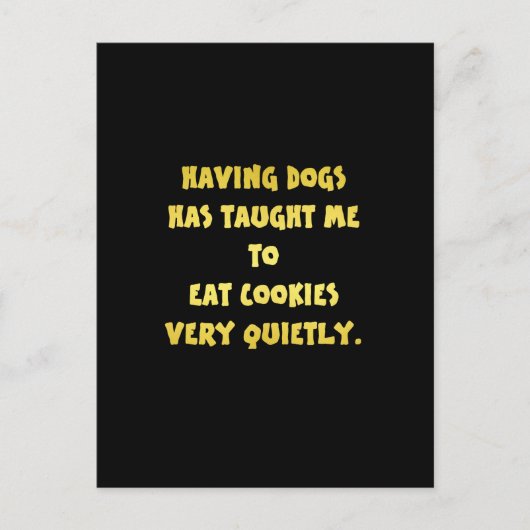 Carte Postale Blague drôle de chiens et de biscuits (Devant)