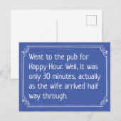 Carte Postale Blague drôle de pub à l'heure heureuse (Devant / Derrière)