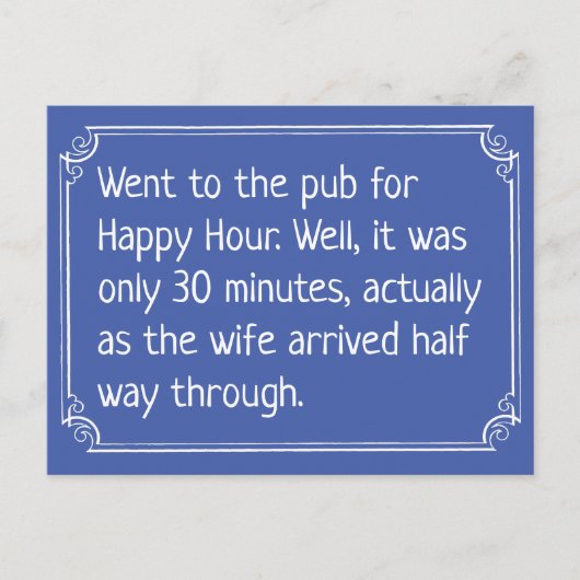Carte Postale Blague drôle de pub à l'heure heureuse (Devant)