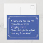 Carte Postale Blague drôle du Nail Bar (Devant / Derrière)