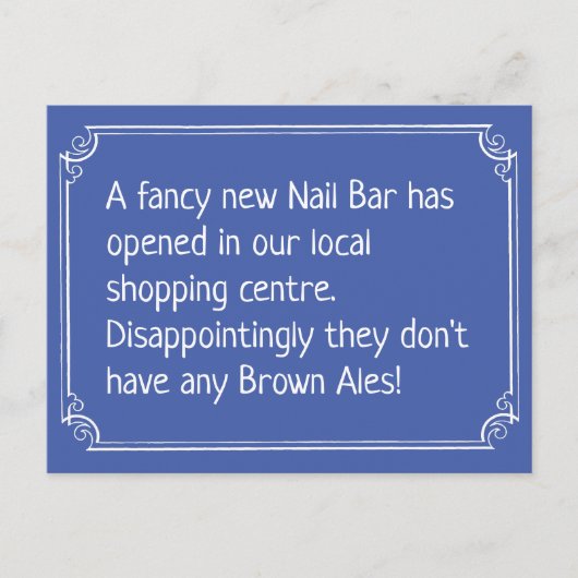Carte Postale Blague drôle du Nail Bar (Devant)