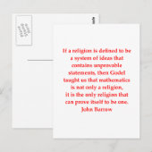 Carte Postale blague mathématique drôle (Devant / Derrière)