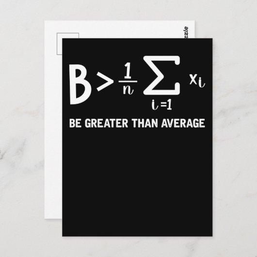 Carte Postale Blague Mathématique Mathématicien Soyez Plus Grand (Devant / Derrière)