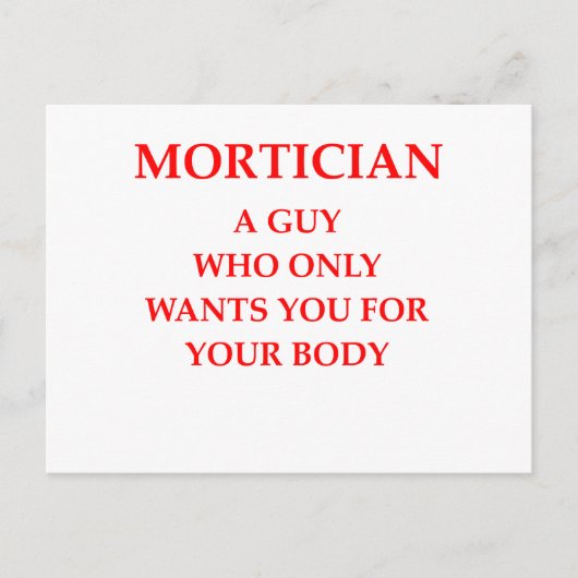 Carte Postale blague morticienne (Devant)