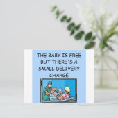 Carte Postale blague obstetrienne (Debout devant)