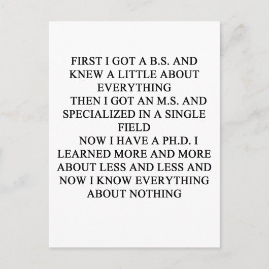 Carte Postale blague PHD (Devant)