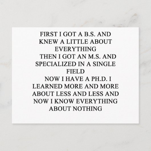 Carte Postale blague PHD (Devant)