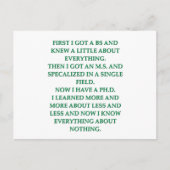 Carte Postale blague phd (Devant)