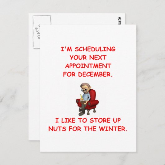 Carte Postale blague psych (Devant / Derrière)