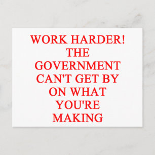 Carte Postale blague sur les dépenses gouvernementales