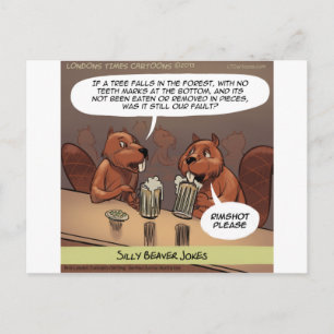 Carte Postale Blagues de Castor Idiot Dessin Animé Drôle