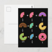 Carte Postale Blagues de maths sur les fractions de beignets (Devant / Derrière)