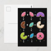 Carte Postale Blagues de maths sur les fractions de beignets (Devant / Derrière)