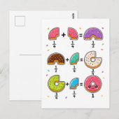Carte Postale Blagues de maths sur les fractions de beignets (Devant / Derrière)
