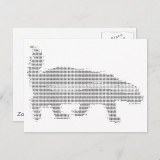 Carte Postale blaireau de miel ascii (Devant / Derrière)