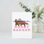 Carte Postale blaireau rose (Debout devant)