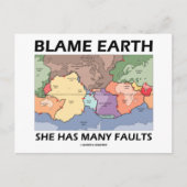 Carte Postale Blame Earth She Has Many Faults (Devant)