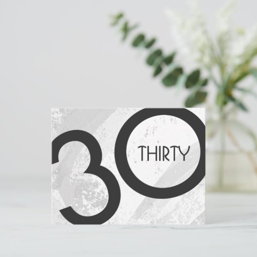 Carte Postale Blanc 30 Décennie Anniversaire (Debout devant)